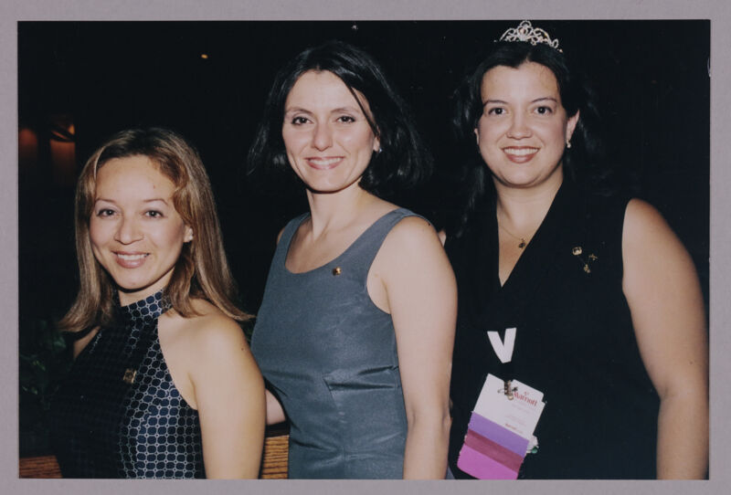 Monica Amor and Two Unidentified Phi Mus at Convention Photograph, July 4-8, 2002 (Image)