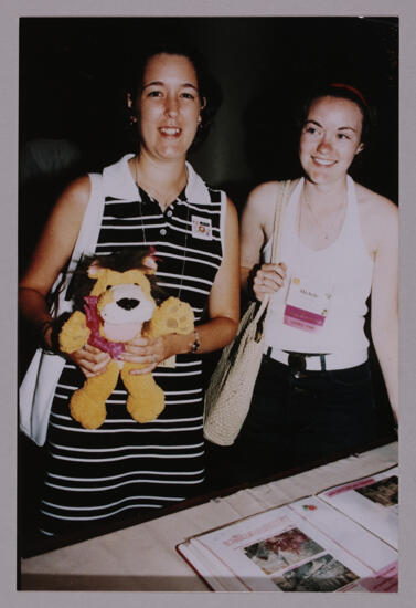 Unidentified and Michele With Stuffed Lion at Convention Photograph 1, July 4-8, 2002 (image)