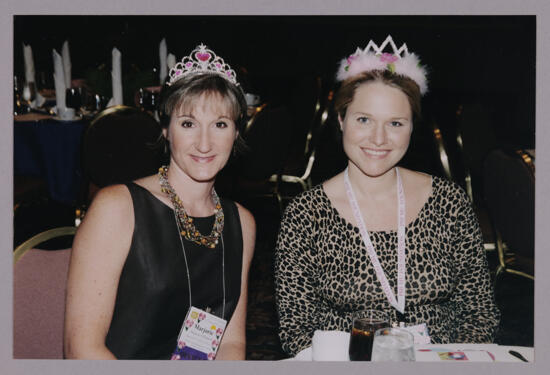 Marjorie O'Donnell and Unidentified Wearing Crowns at Convention Photograph, July 4-8, 2002 (image)