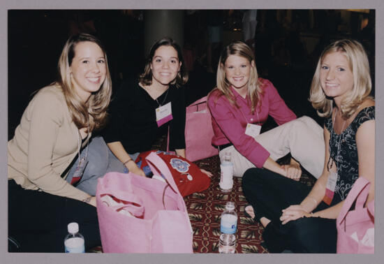 Four Phi Mus Sitting on Floor at Convention Photograph, July 4-8, 2002 (image)