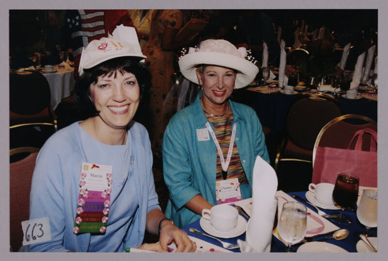 Marcie Helmke and Nancy Carpenter at Convention Officers' Luncheon Photograph, July 4-8, 2002 (Image)