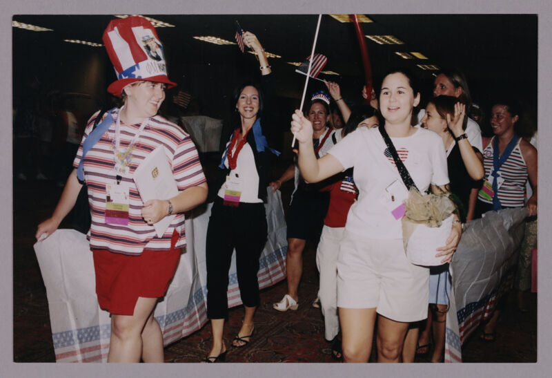 Phi Mus in Patriotic Parade at Convention Photograph 1, July 4, 2002 (Image)