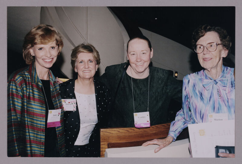 Staley, Phillips, and Two Unidentified Phi Mus at Convention Photograph, July 4-8, 2002 (Image)