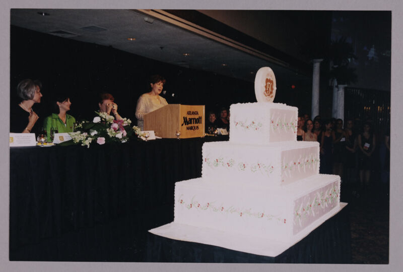 Phi Mu 150th Anniversary Cake at Convention Photograph, July 4-8, 2002 (Image)