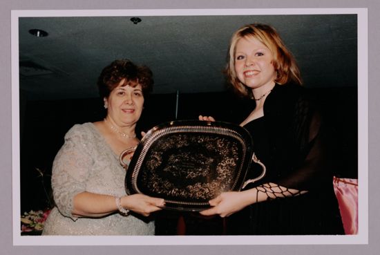 Mary Jane Johnson and Unidentified With Award at Convention Photograph 2, July 4-8, 2002 (image)