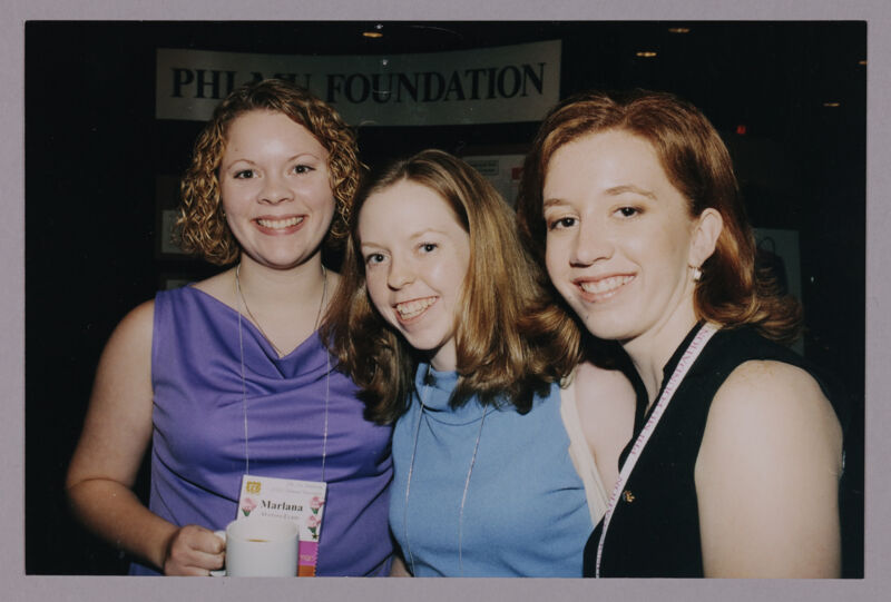 Marlana Evans and Two Unidentified Phi Mus at Convention Photograph, July 4-8, 2002 (Image)
