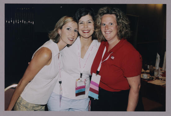 Jennifer Zeigler and Two Unidentified Phi Mus at Convention Photograph 1, July 4-8, 2002 (image)