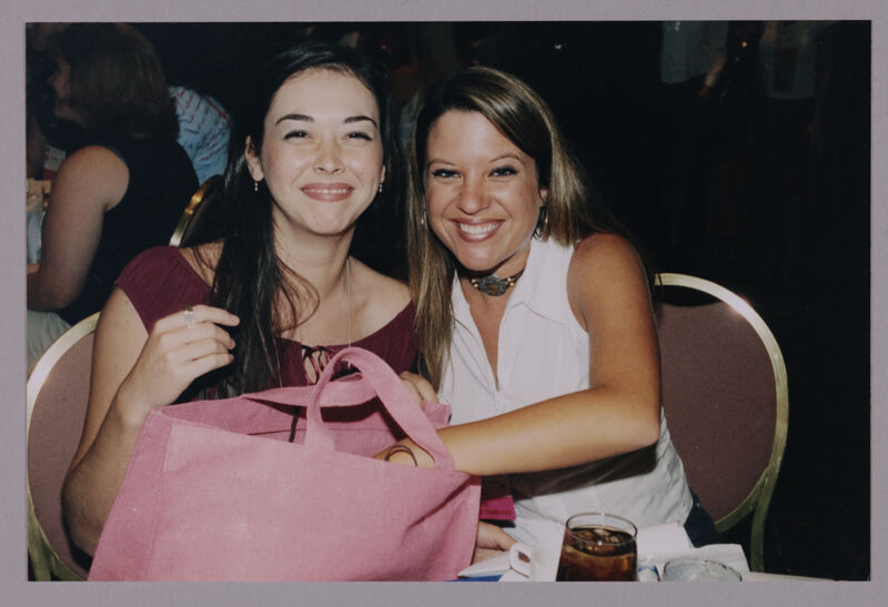 Two Phi Mus With Pink Bag at Convention Photograph 1, July 4-8, 2002 (Image)