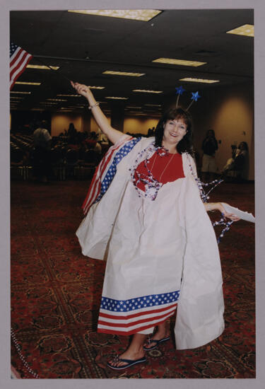 Lana Bulger in Patriotic Costume at Convention Photograph 1, July 4, 2002 (image)