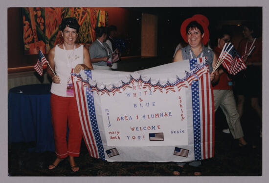 Area I Alumnae Holding Convention Welcome Sign Photograph 2, July 4, 2002 (image)