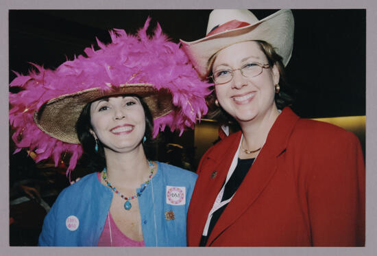 Susan Kendricks and Janeen Judah Wearing Hats at Convention Photograph, July 4-8, 2002 (image)