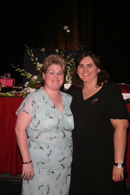 Two Unidentified Phi Mus at Convention Carnation Banquet Photograph 2, July 11, 2004 (Image)
