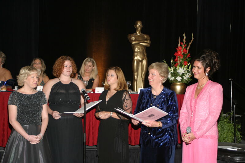 Five Phi Mus Singing at Convention Carnation Banquet Photograph, July 11, 2004 (Image)