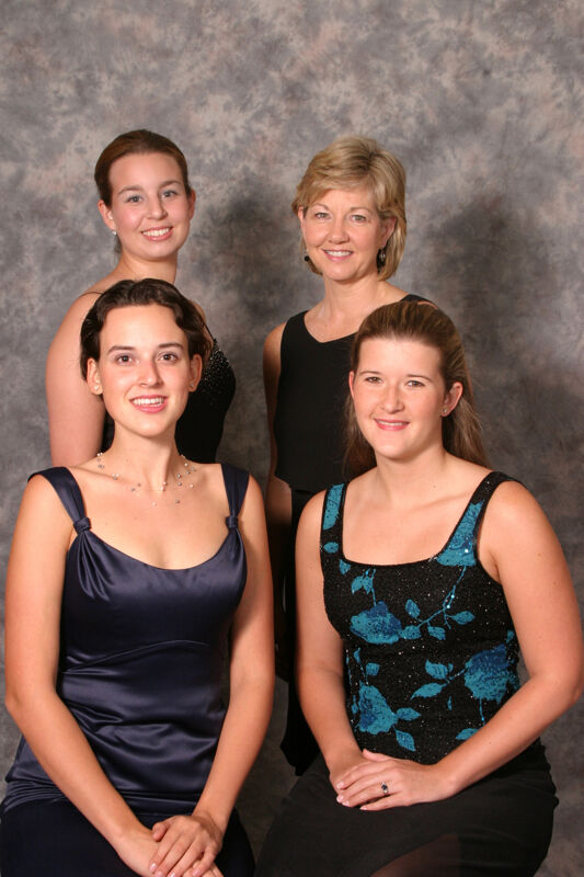 July 11 Christy Satterfield and Three Unidentified Phi Mus Convention Portrait Photograph Image