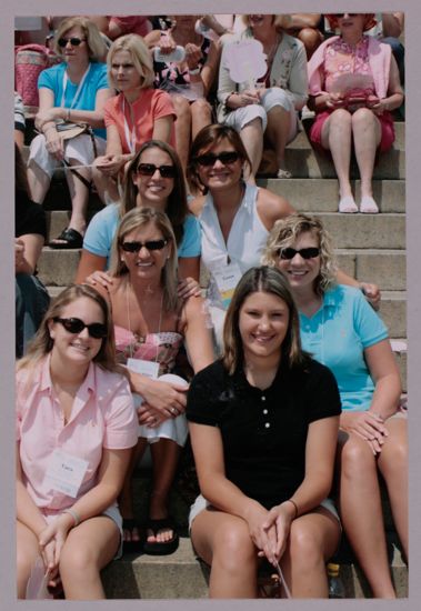 Group of Six on Lincoln Memorial Steps During Convention Photograph 1, July 10, 2004 (image)