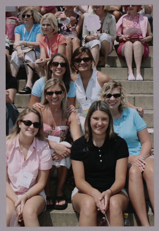 Group of Six on Lincoln Memorial Steps During Convention Photograph 1, July 10, 2004 (Image)