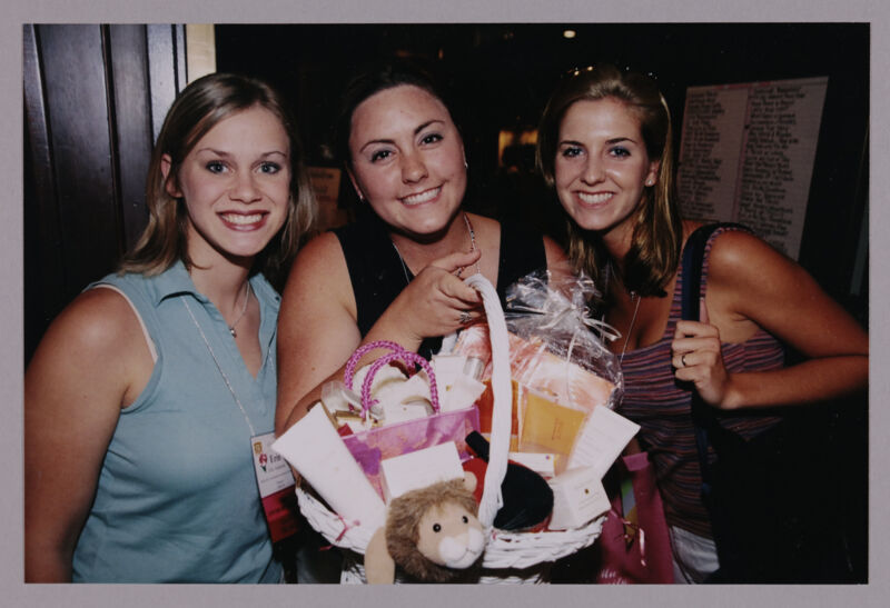 Three Phi Mus With Gift Basket at Convention Photograph, July 8-11, 2004 (Image)