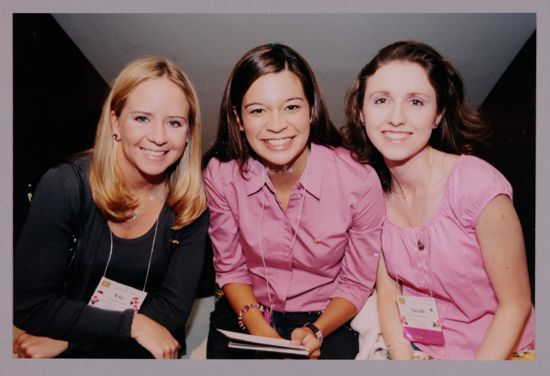 Liz, Unidentified, and Sarah at Convention Photograph, July 8-11, 2004 (image)