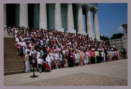 Convention Attendees at Lincoln Memorial Photograph 3, July 10, 2004 (image)