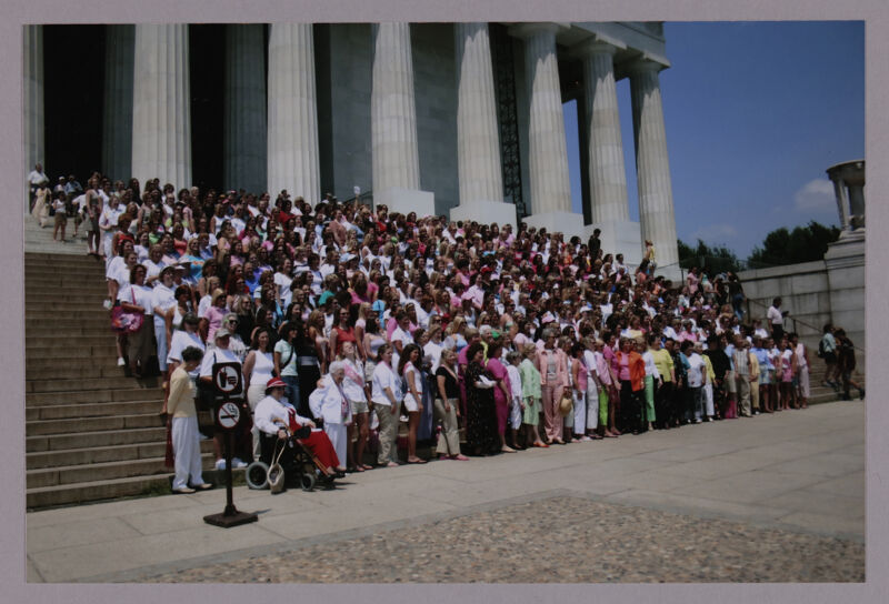 Convention Attendees at Lincoln Memorial Photograph 3, July 10, 2004 (Image)