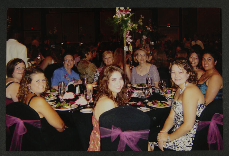 Table of Nine Phi Mus at Convention Banquet Photograph 1, 2006 (Image)