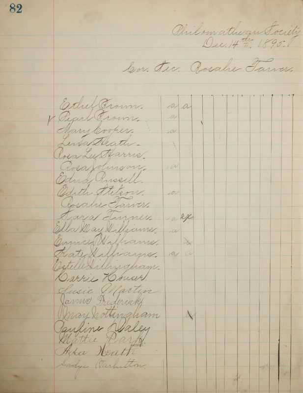 1890 to 1905 Philomathean Society Image