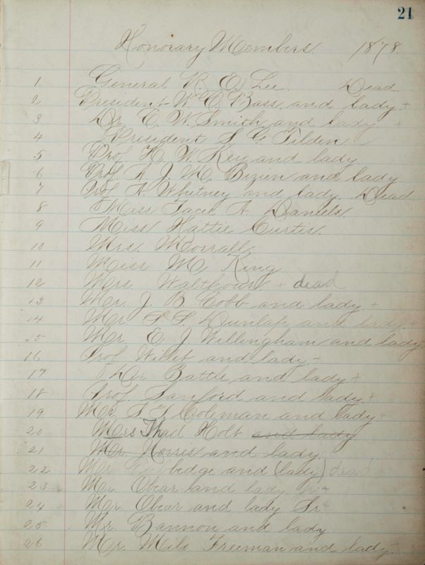 1878- Philomathean Society Record Book Image