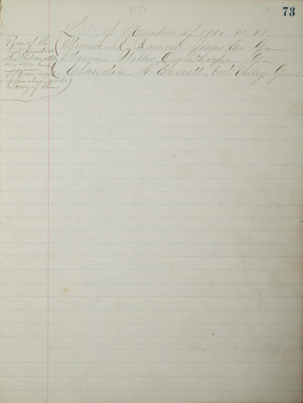 1878- Philomathean Society Record Book Image