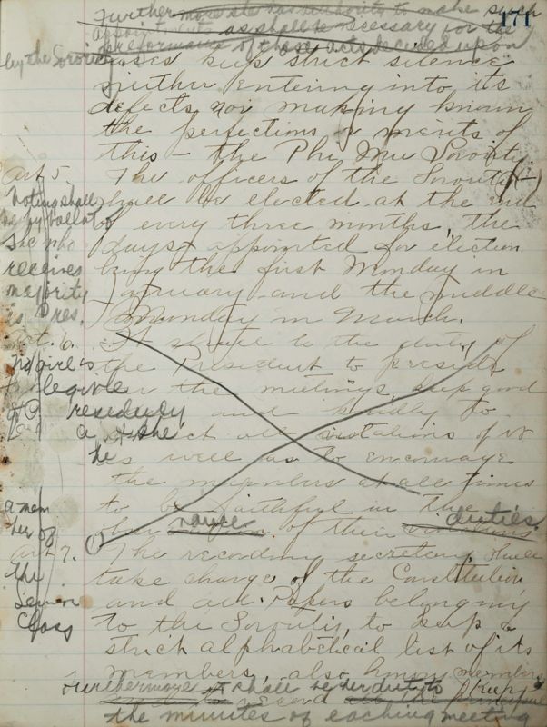 1878- Philomathean Society Record Book Image