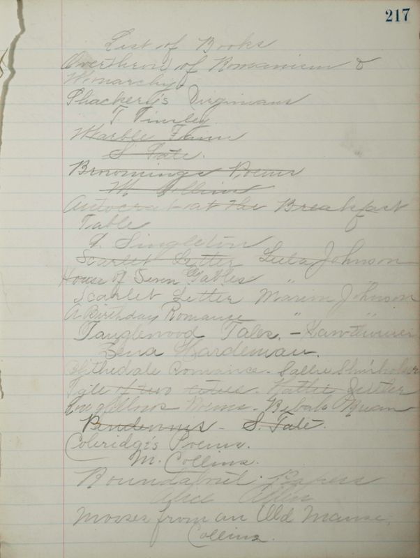 1878- Philomathean Society Record Book Image