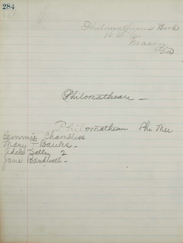 1878- Philomathean Society Record Book Image