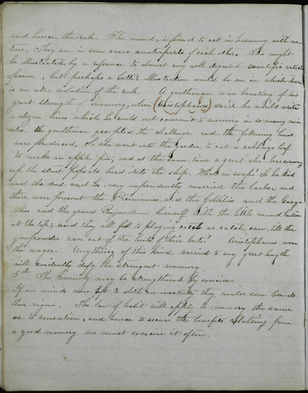 c. 1853 Essays by Members of Philomathean Society Notebook Image