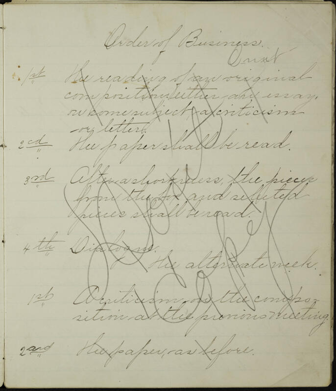 Constitution of the Philomathean Society Image