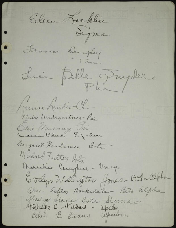 1916 Phi Mu Convention Register Image