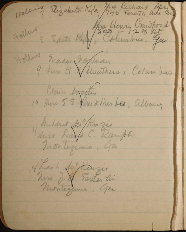 c. 1943 Philomathean Room Notebook Image