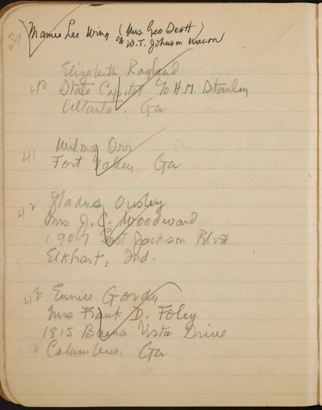 c. 1943 Philomathean Room Notebook Image