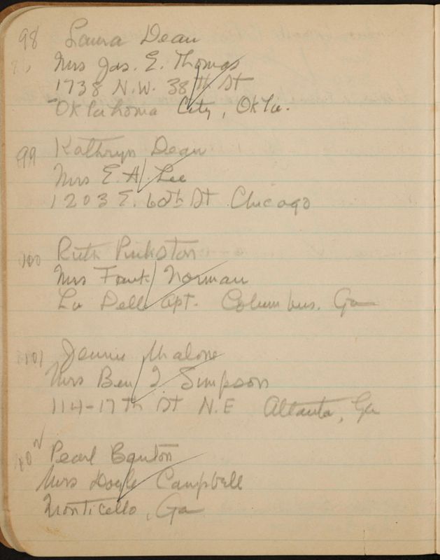 c. 1943 Philomathean Room Notebook Image