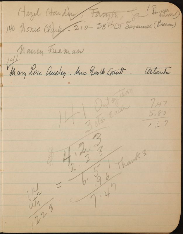 c. 1943 Philomathean Room Notebook Image