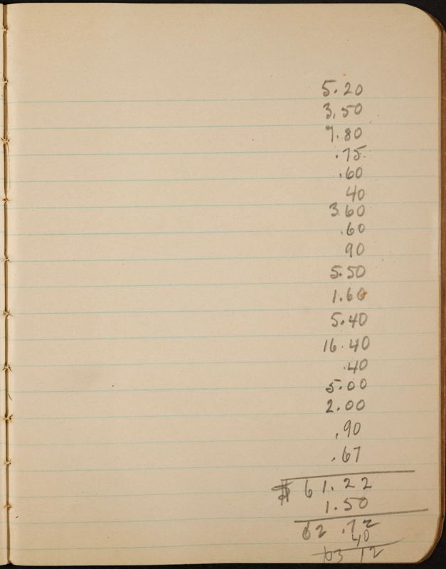 c. 1943 Philomathean Room Notebook Image