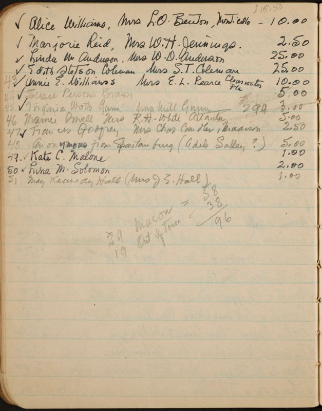 c. 1943 Philomathean Room Notebook Image