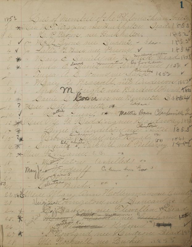 1952-1913 List of Members of the Philomathean Society and Minutes of the Philomathean Society Image