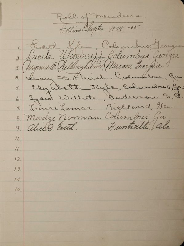 1904-1913 Beta Chapter of the Phi Mu Sorority [sic] Register Image