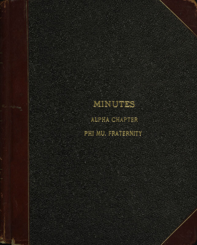 Minutes, Alpha Chapter, Phi Mu Fraternity, 1913-1915 (Image)