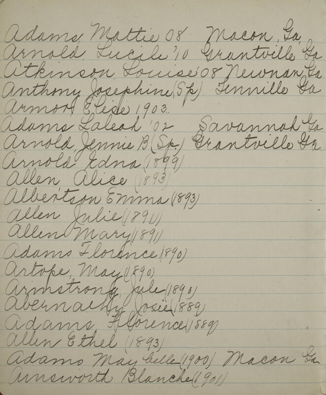 c. 1911 Roll of Phi Mu Alumnae Image