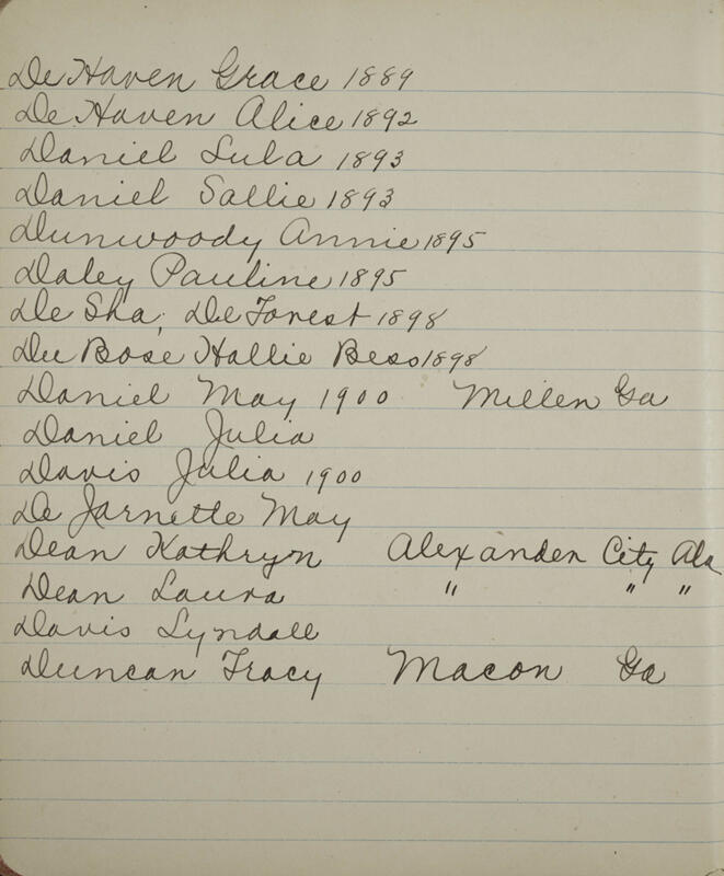 c. 1911 Roll of Phi Mu Alumnae Image