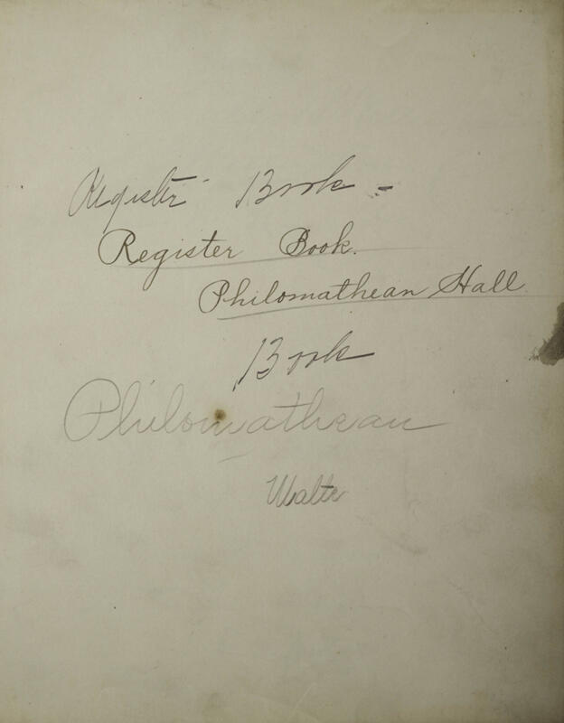 Philomathean Hall Register Book Image