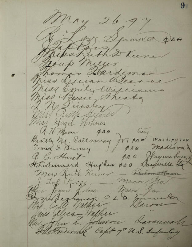 Philomathean Hall Register Book Image