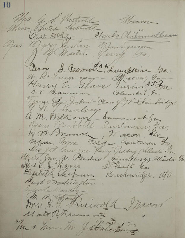 Philomathean Hall Register Book Image