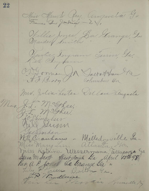 Philomathean Hall Register Book Image