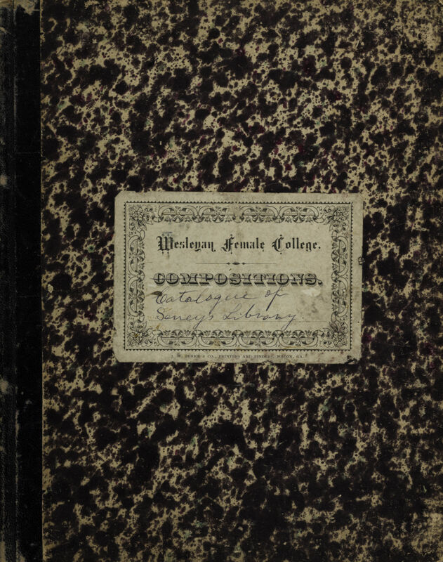 Catalogue of Seney's Library, Wesleyan Female College, September 17, 1881 (Image)